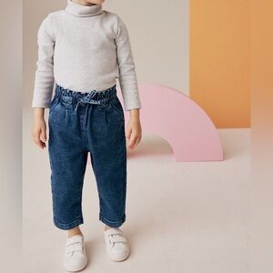 Next Dark Blue Kids Draw String Denim Jeans
